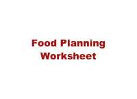 Food Planning Worksheet
